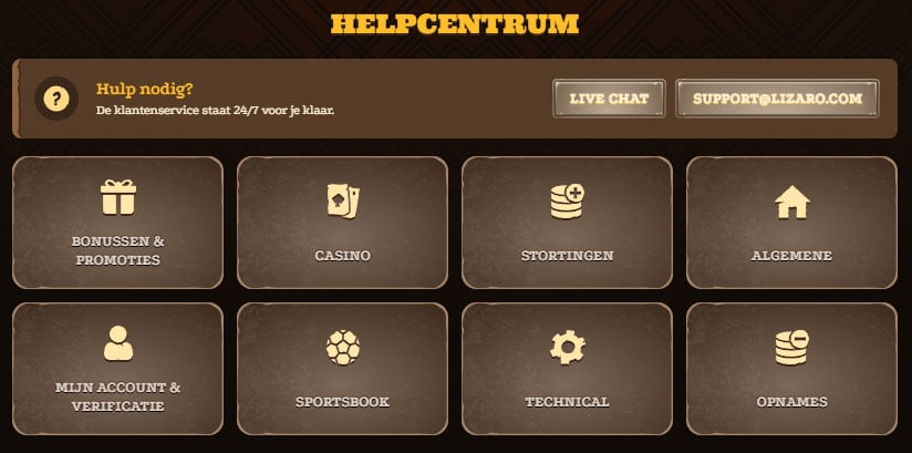 Lizaro Casino Help-Centre