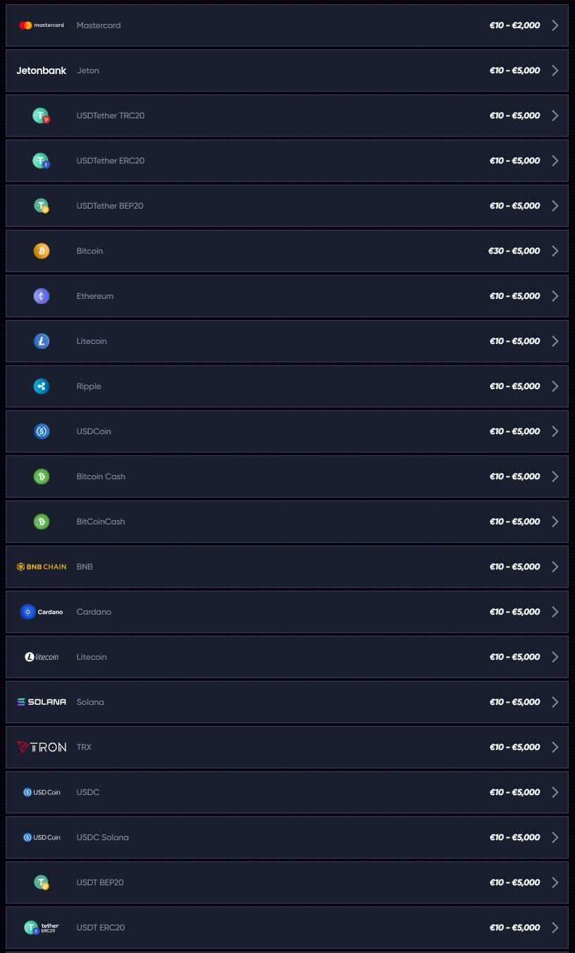 QuickWin Casino Payments