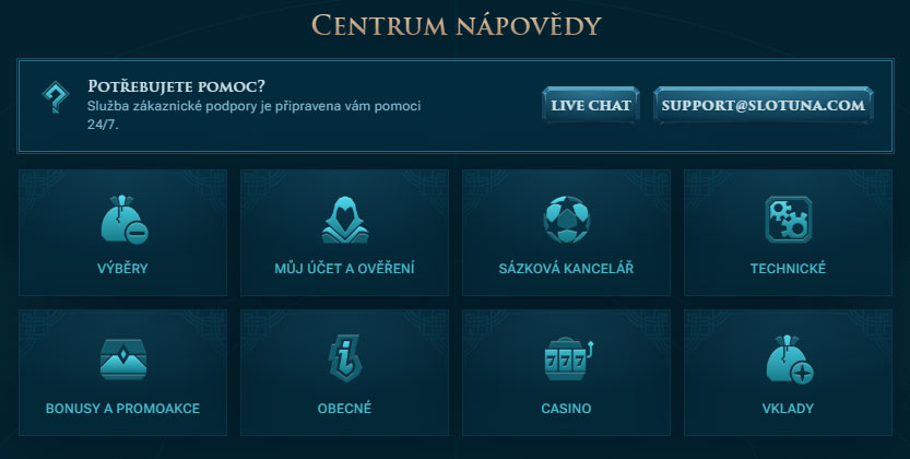 Servicio al cliente Slotuna Casino