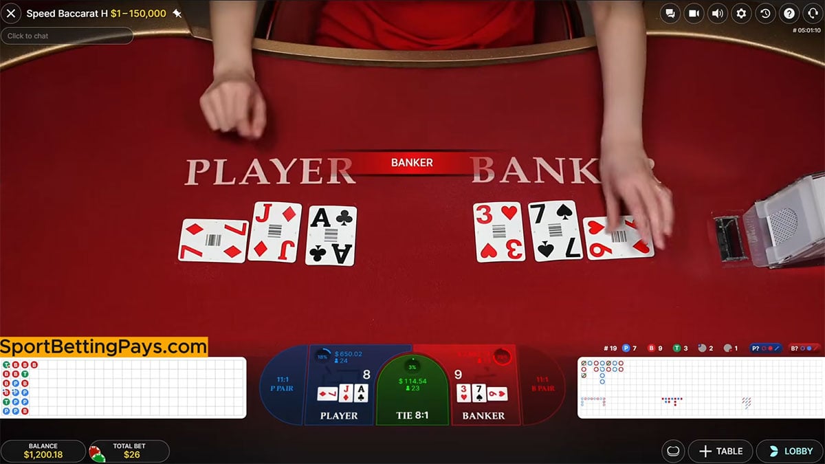 Baccarat en Vivo Banco