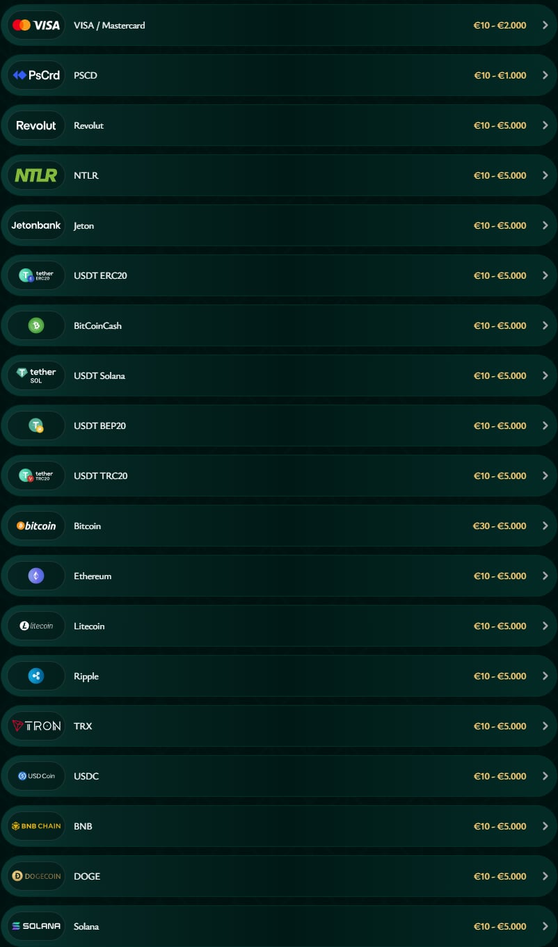 Cashed-Casino-Chile-Payments