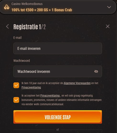 Neon54 Casino Register