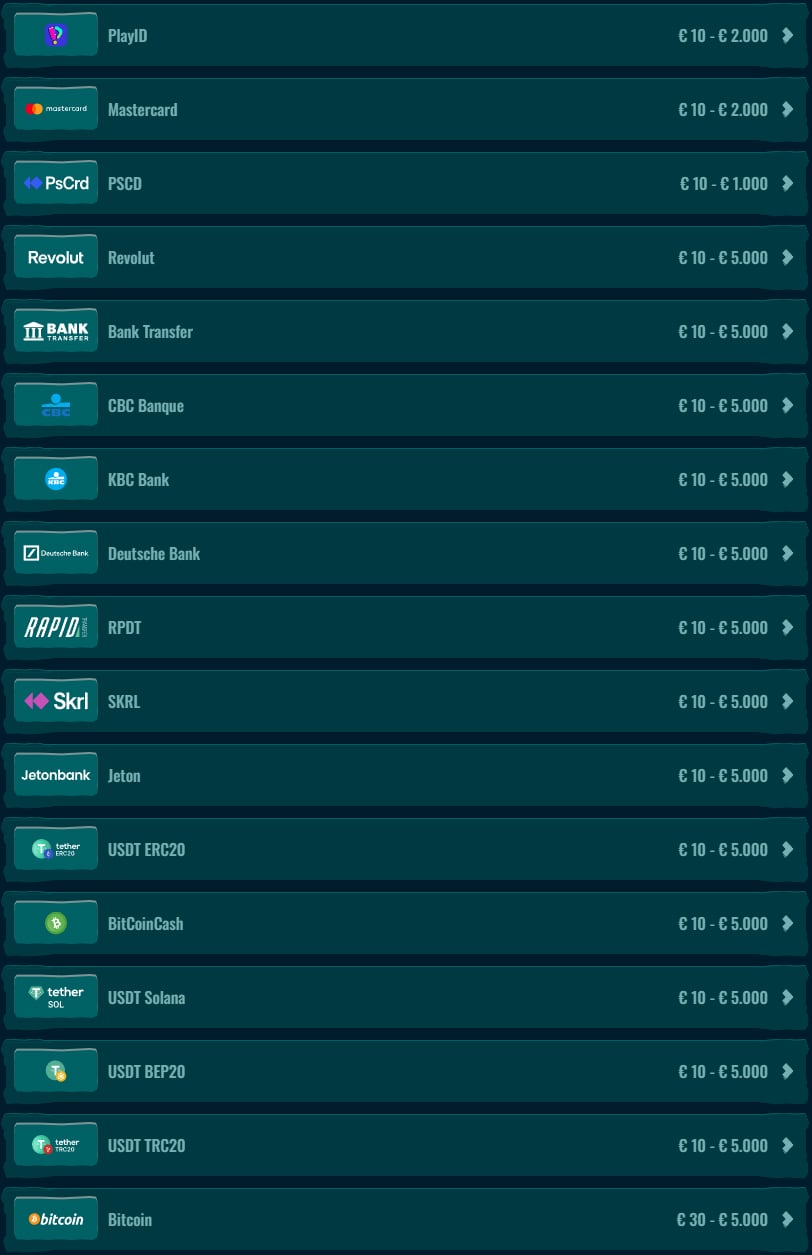 Pagos de Spinanga Casino