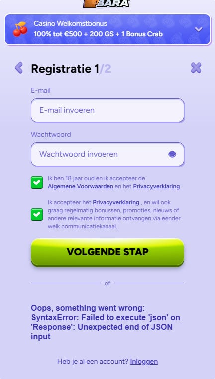 Spinbara Casino Register
