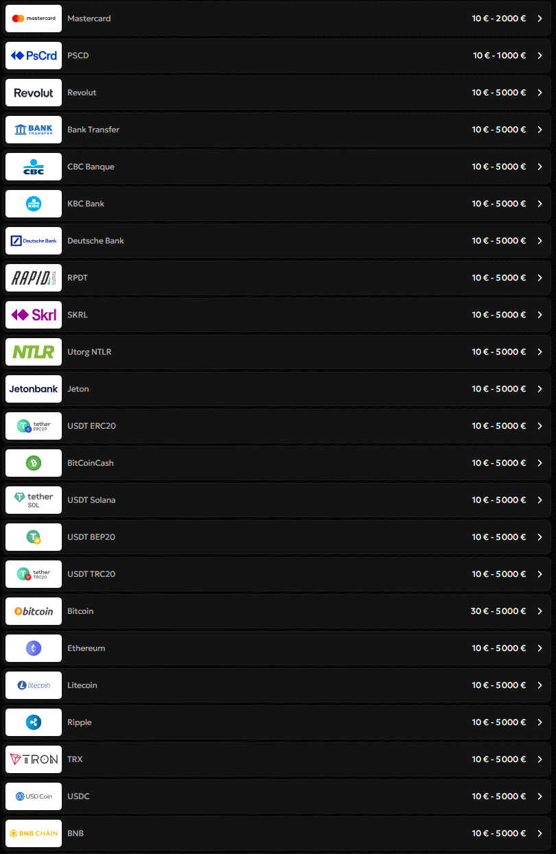 Spinsy Casino Payments