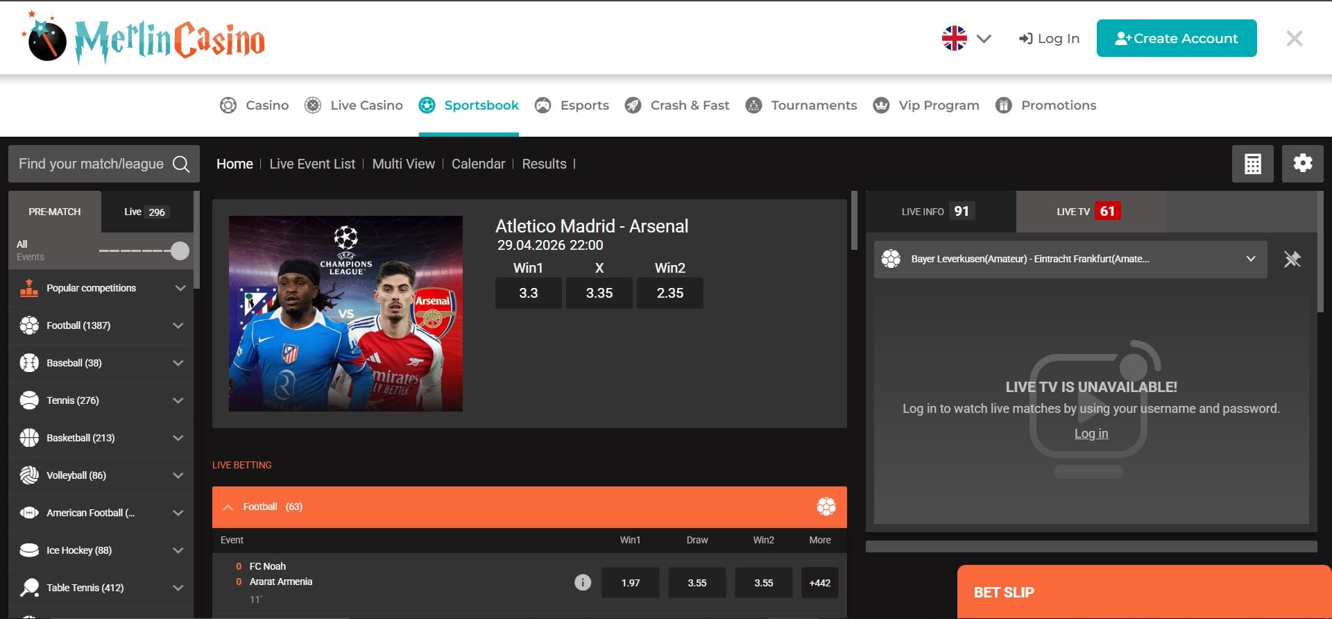 Apuestas deportivas Merlin