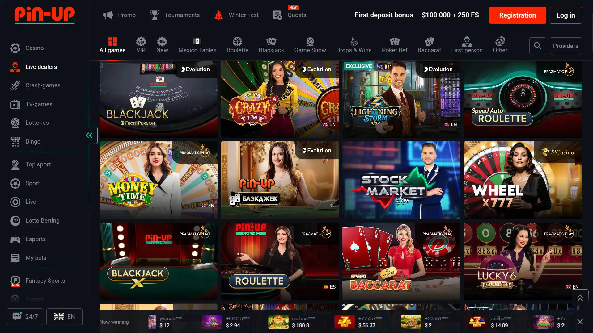 PinUp Casino Live Casino