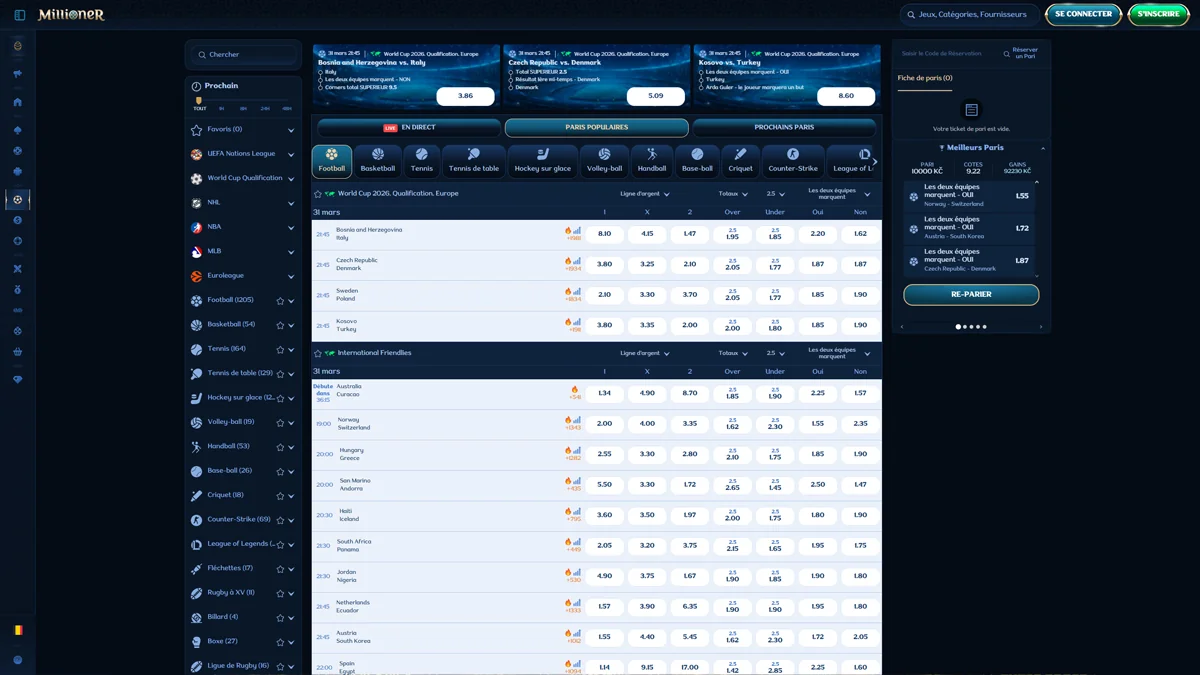 Millioner Casino Sports-Betting