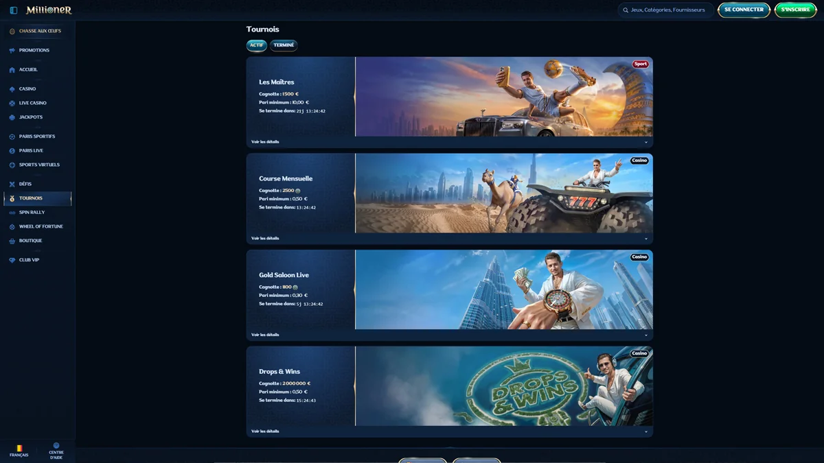 Millioner Casino Tournaments